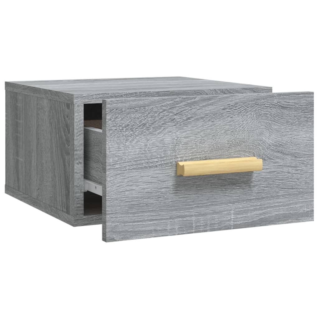 vidaXL Κομοδίνα Επιτοίχια 2 τεμ. Γκρι Sonoma 35 x 35 x 20 εκ.