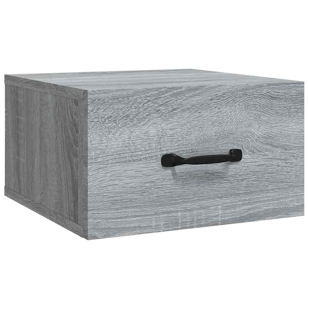 vidaXL Κομοδίνα Επιτοίχια Γκρι Sonoma 35 x 35 x 20 εκ.