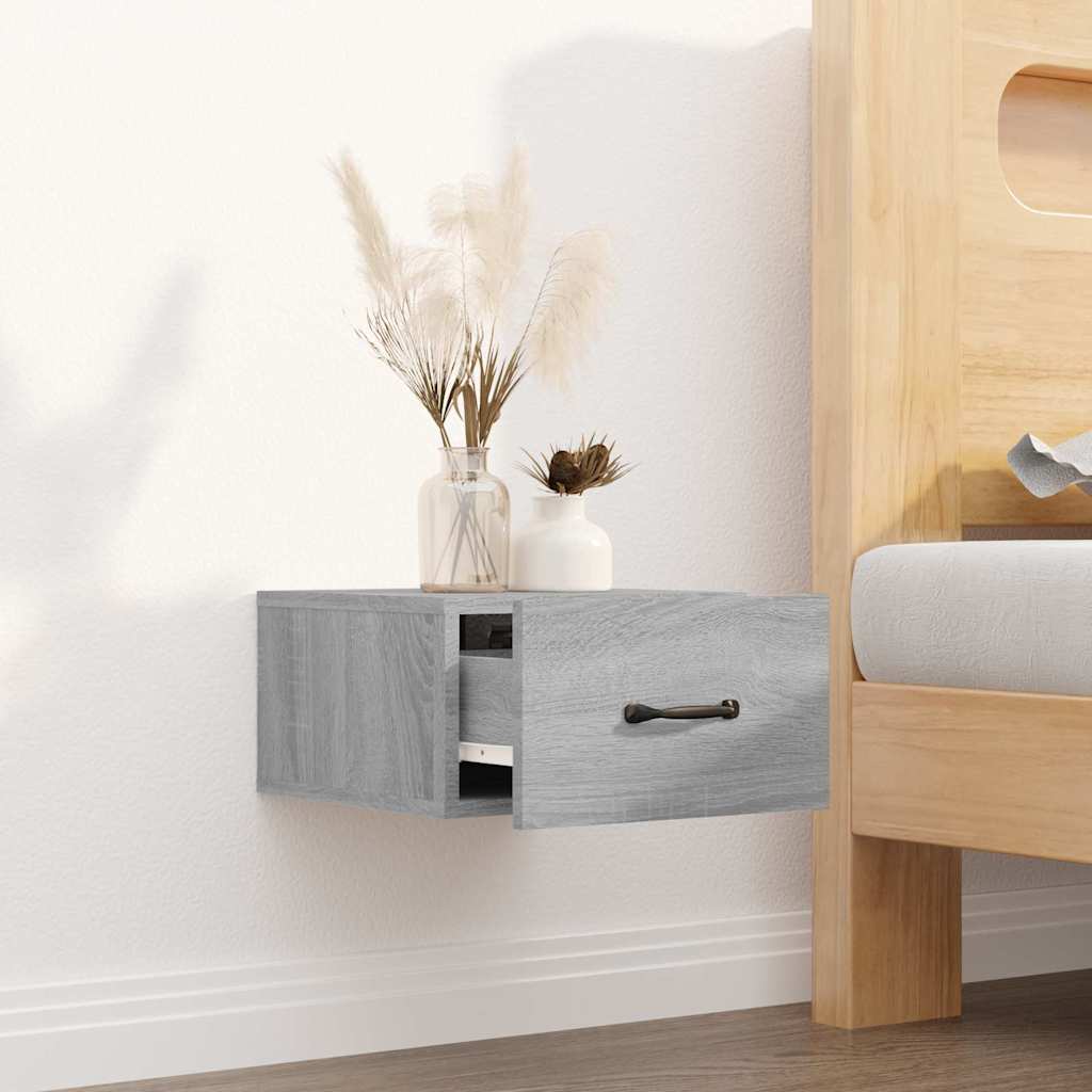 vidaXL Κομοδίνα Επιτοίχια Γκρι Sonoma 35 x 35 x 20 εκ.