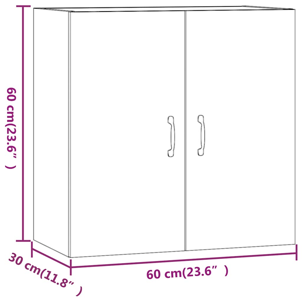 vidaXL Ντουλάπι Τοίχου Καπνιστή Δρυς60x31x60εκ. από Επεξεργασμένο Ξύλο