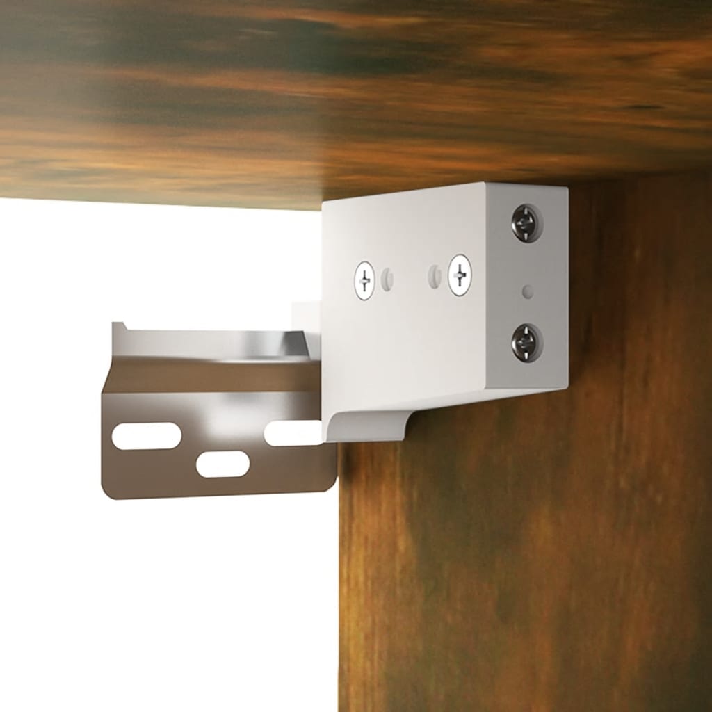 vidaXL Έπιπλο Καθρέπτη με LED Καπνιστή Δρυς 76 x 15 x 55 εκ.