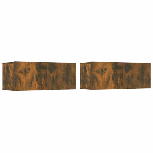 vidaXL Έπιπλα Τηλεόρασης 2 τεμ. Καπν. Δρυς 80x30x30 εκ Επ. Ξύλο