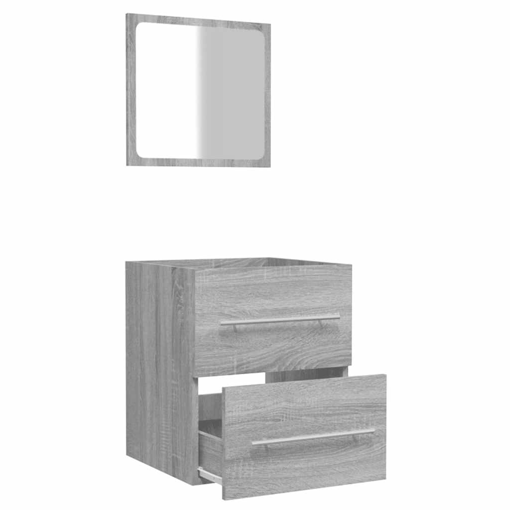 vidaXL Ντουλάπι Μπάνιου με Καθρέφτη Γκρι Sonoma 41x38,5x48 εκ.