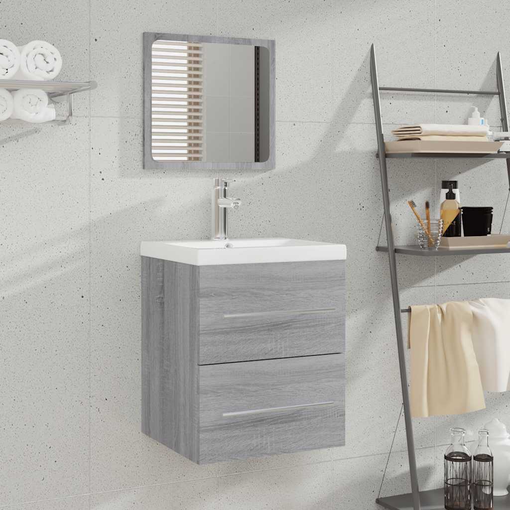 vidaXL Ντουλάπι Μπάνιου με Καθρέφτη Γκρι Sonoma 41x38,5x48 εκ.