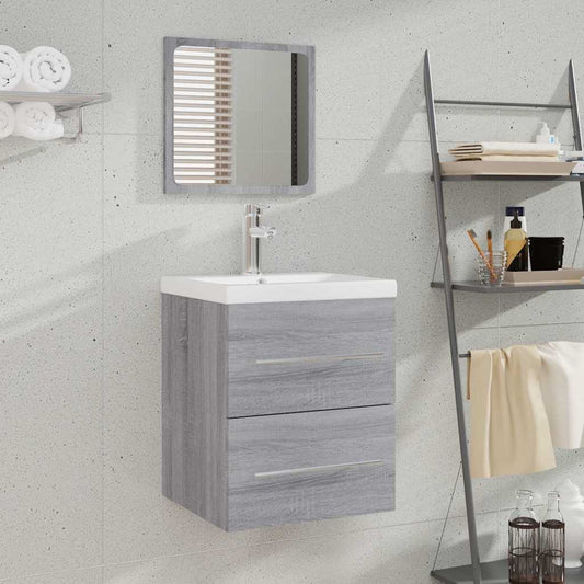 vidaXL Ντουλάπι Μπάνιου με Καθρέφτη Γκρι Sonoma 41x38,5x48 εκ.