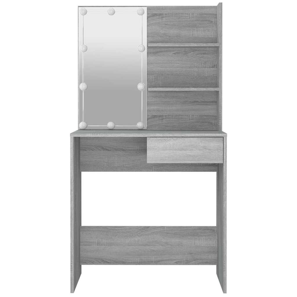 vidaXL Μπουντουάρ με LED Γκρι Sonoma 74,5 x 40 x 141 εκ.
