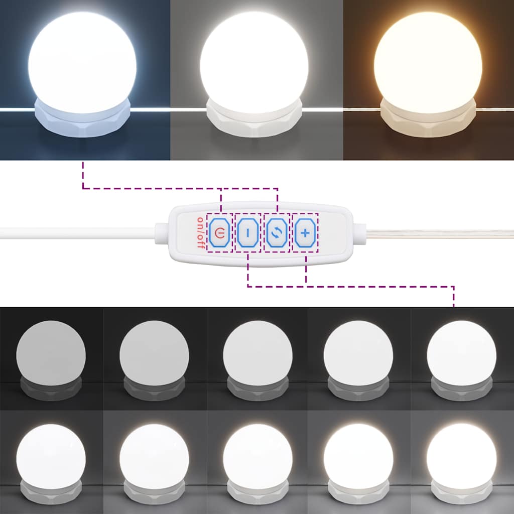 vidaXL Μπουντουάρ με LED Γκρι Sonoma 74,5 x 40 x 141 εκ.