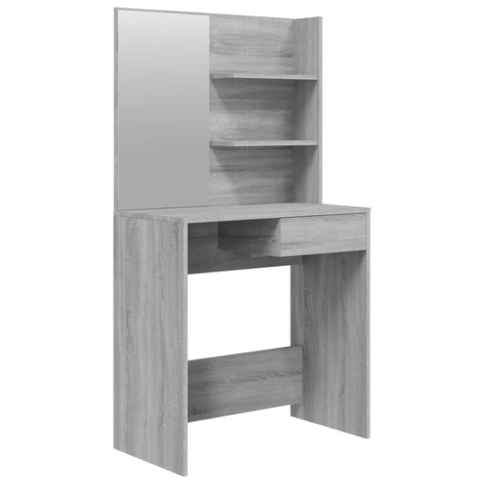 vidaXL Μπουντουάρ με Καθρέφτη Γκρι Sonoma 74,5x40x141 εκ.