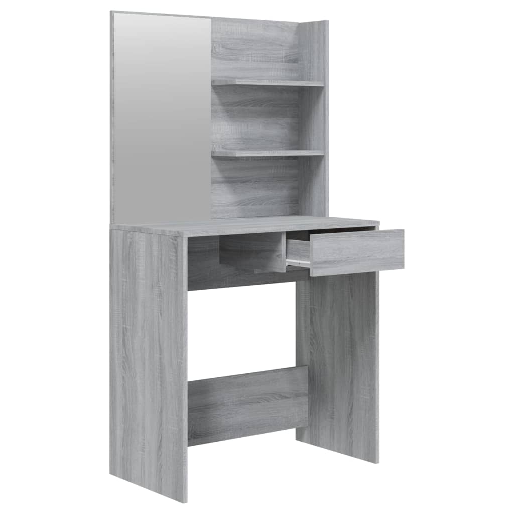 vidaXL Μπουντουάρ με Καθρέφτη Γκρι Sonoma 74,5x40x141 εκ.
