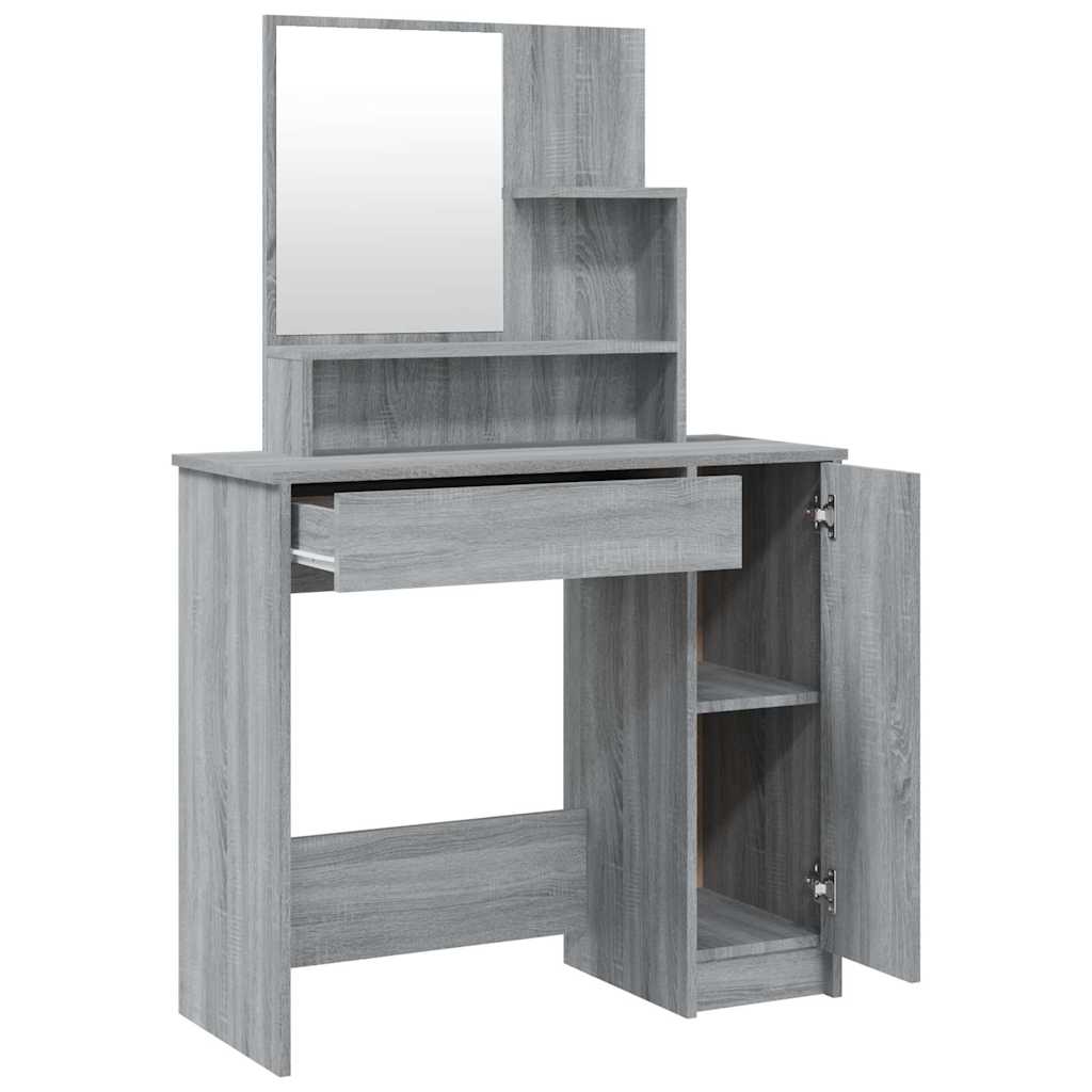 vidaXL Μπουντουάρ με Καθρέφτη Γκρι Sonoma 86,5x35x136 εκ.