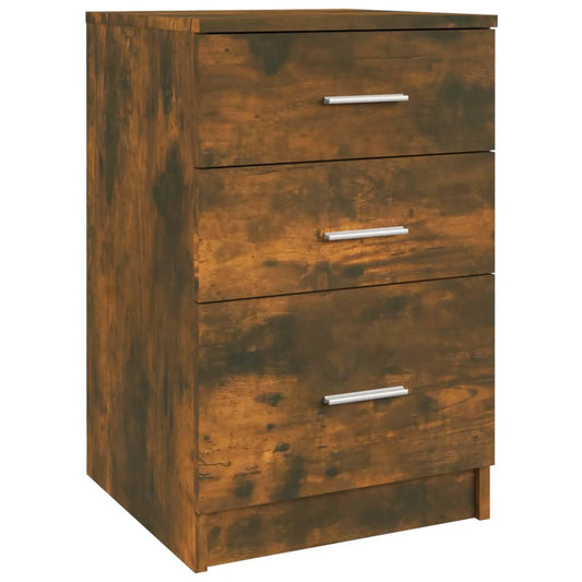 vidaXL Κομοδίνο Καπνιστή Δρυς 40 x 40 x 63 εκ. από Επεξεργασμένο Ξύλο
