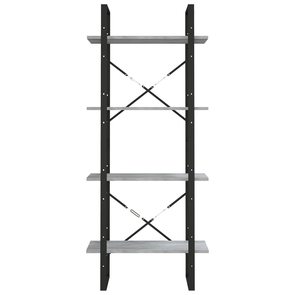 vidaXL Βιβλιοθήκη με 4 Ράφια Γκρι Sonoma 60x30x140 εκ. Επεξεργ. Ξύλο