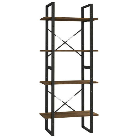 vidaXL Βιβλιοθήκη με 4 Ράφια Καφέ Δρυς 60x30x140 εκ. Επεξεργ. Ξύλο