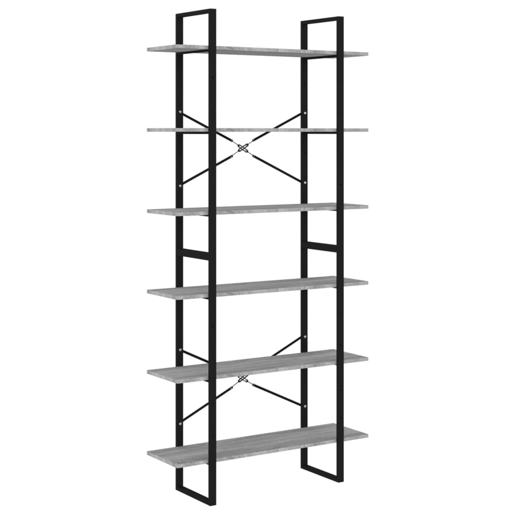 vidaXL Ραφιέρα Γκρι Sonoma 100 x 30 x 210 εκ. από Επεξεργασμένο Ξύλο
