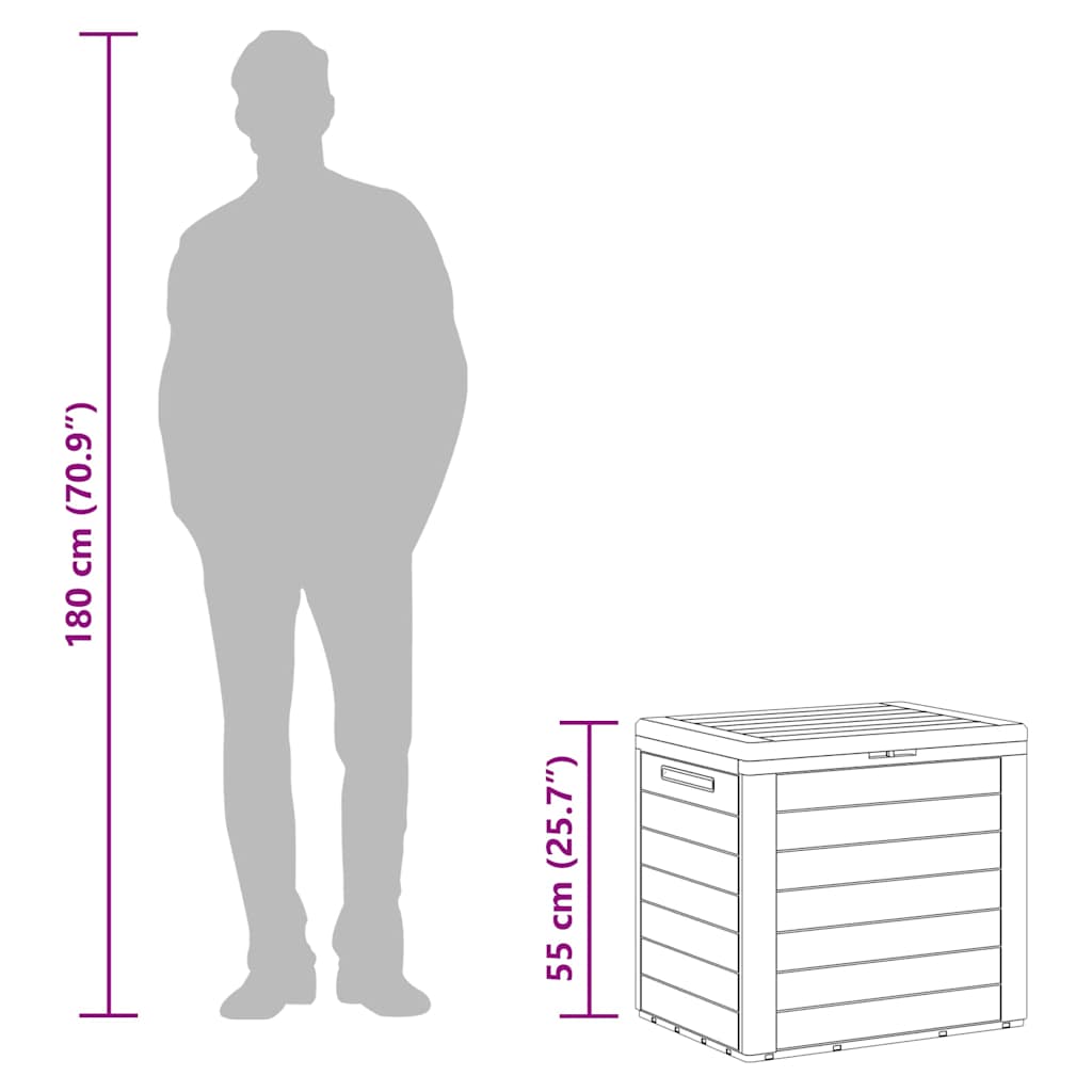 vidaXL Μπαούλο Αποθήκευσης Κήπου Καφέ 58,5x46x55 εκ. απο Πολυπ/λένιο