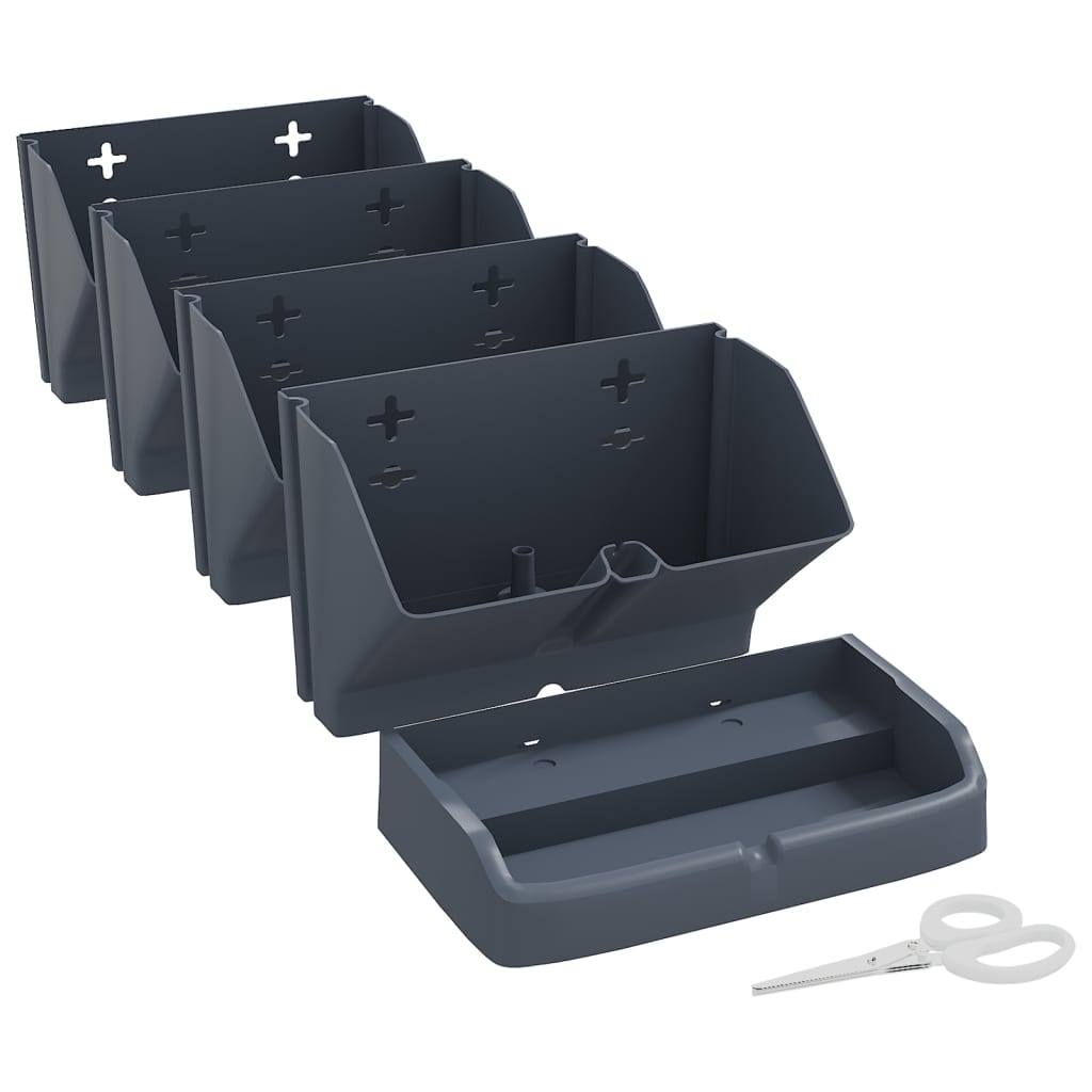 vidaXL Φυτά Κήπου Κάθετα Σετ 4 Τεμ. Ανθρακί από Πολυπροπυλένιο