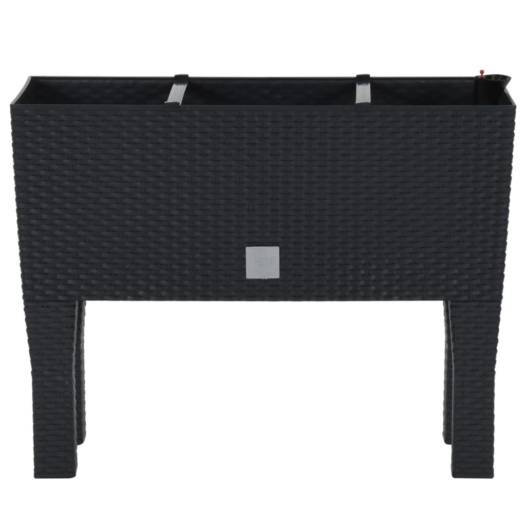 vidaXL Ζαρντινιέρα Υπερυψωμένη Ανθρακί 60x25x46 εκ. Ρατάν Πολυπρ/νίου