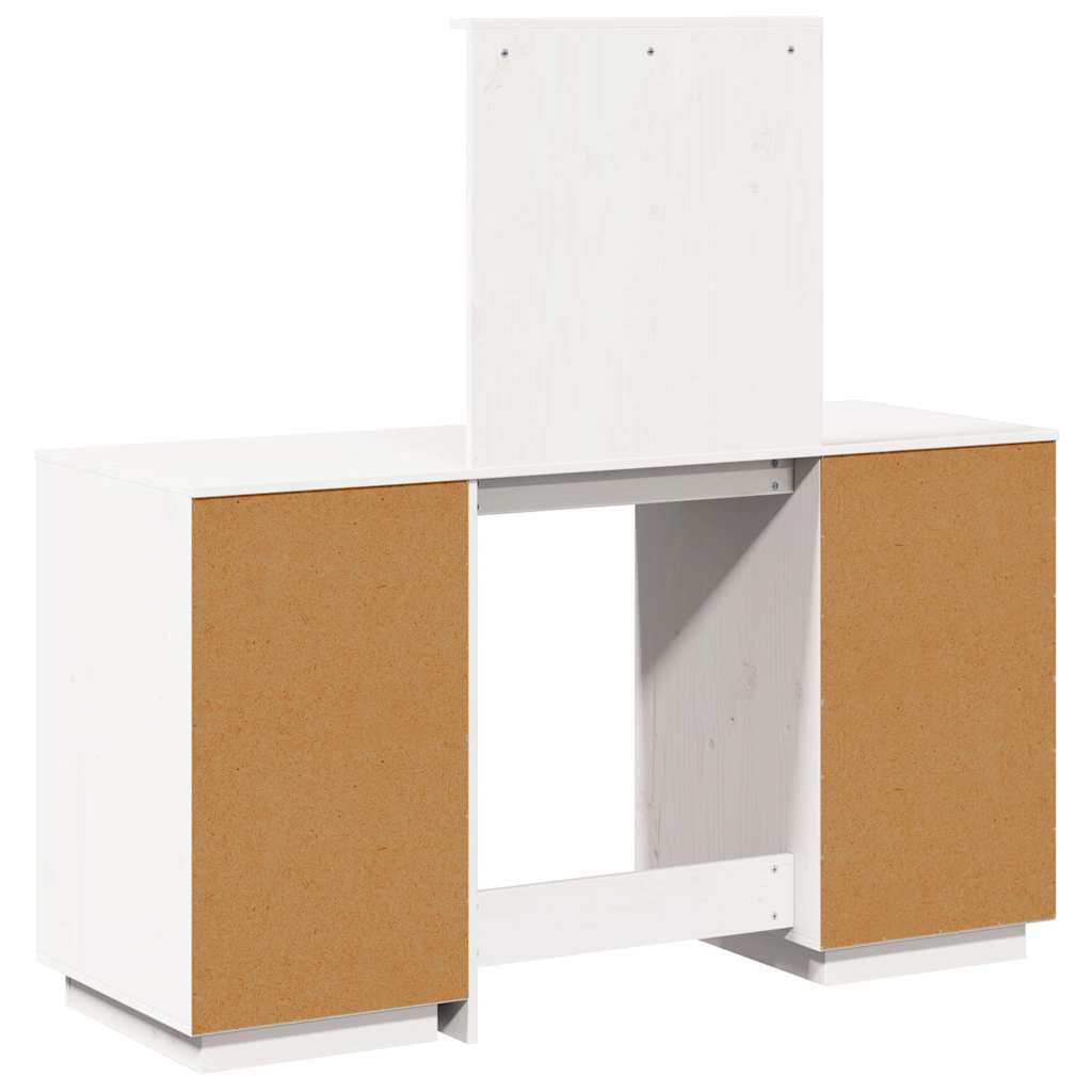 vidaXL Μπουντουάρ Σετ με Καθρέφτη Λευκό από Μασίφ Ξύλο Πεύκου