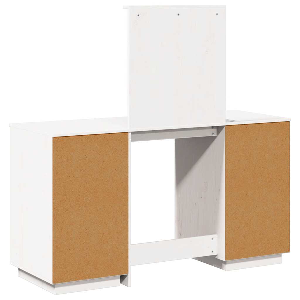 vidaXL Μπουντουάρ Σετ με LED Λευκό από Μασίφ Ξύλο Πεύκου