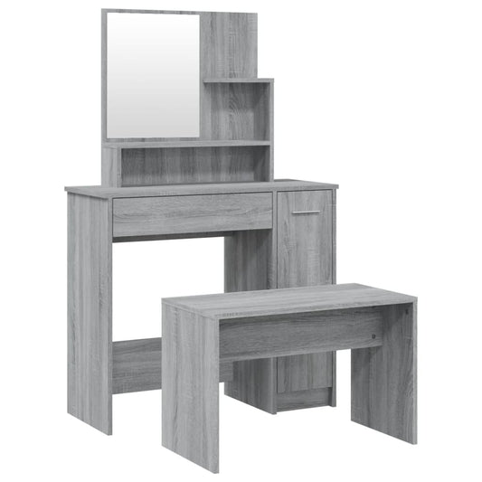 vidaXL Μπουντουάρ Σετ Γκρι Sonoma 86,5x35x136 εκ.