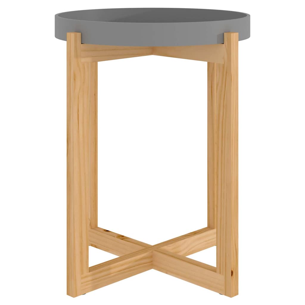 vidaXL Τραπεζάκι Σαλονιού Γκρι 41x41x48,5 εκ. Επεξ. Ξύλο&Μασίφ Πεύκο