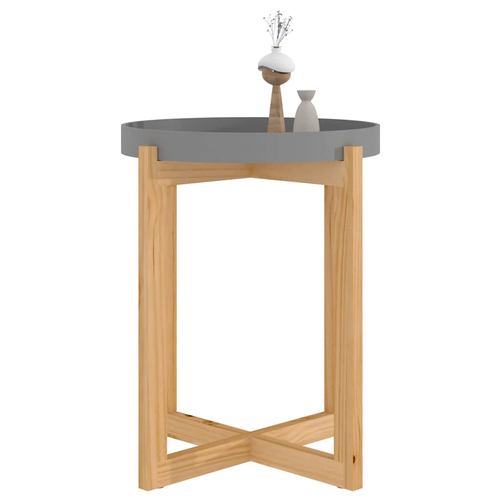 vidaXL Τραπεζάκι Σαλονιού Γκρι 41x41x48,5 εκ. Επεξ. Ξύλο&Μασίφ Πεύκο
