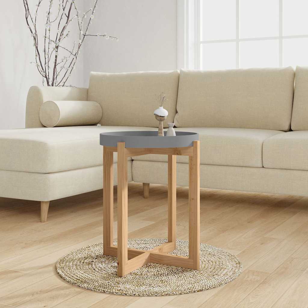 vidaXL Τραπεζάκι Σαλονιού Γκρι 41x41x48,5 εκ. Επεξ. Ξύλο&Μασίφ Πεύκο