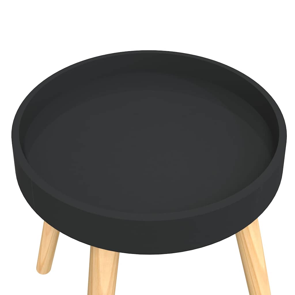 vidaXL Βοηθητικό Τραπέζι Μαύρο 38x38x40 εκ. Επεξ. Ξύλο & Μασίφ Πεύκο