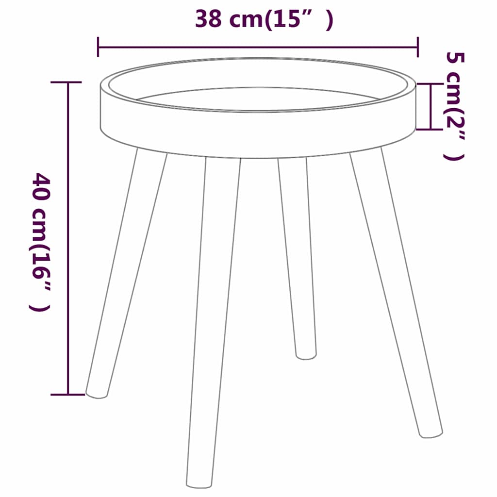 vidaXL Βοηθητικό Τραπέζι Μαύρο 38x38x40 εκ. Επεξ. Ξύλο & Μασίφ Πεύκο