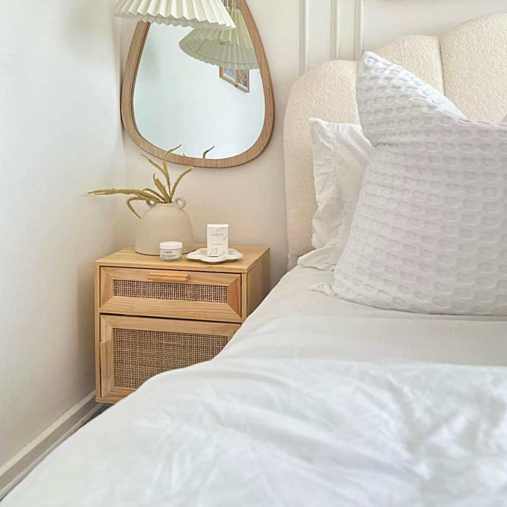 vidaXL Κομοδίνα 2 τεμ. Καφέ από Μασίφ Ξύλο Πεύκου και Φυσικό Ρατάν