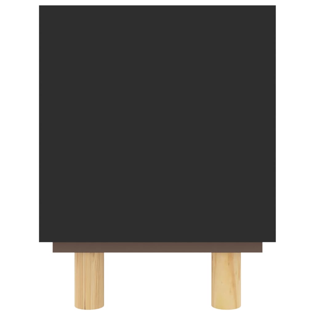 vidaXL Έπιπλο Τηλεόρασης Μαύρο 105x30x40 εκ Μασίφ Πεύκο & Φυσικό Ρατάν