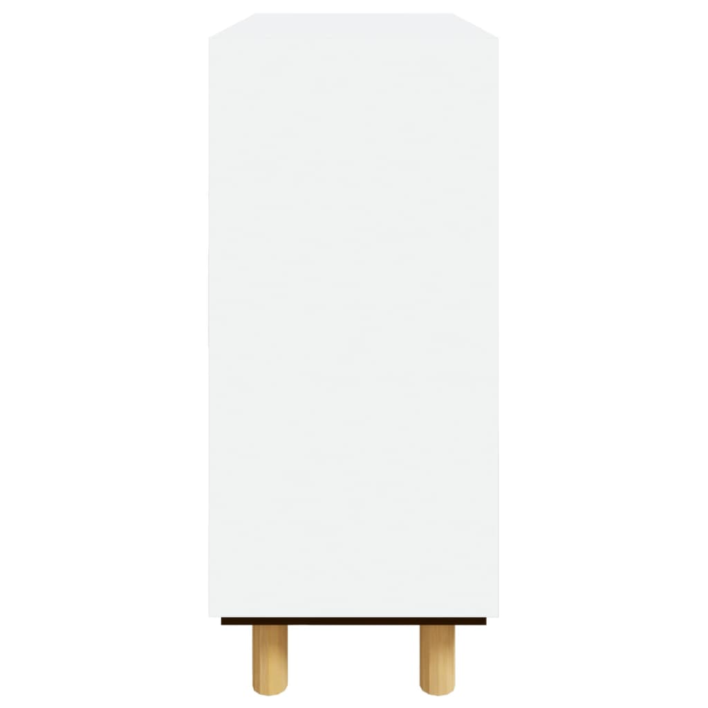 vidaXL Ντουλάπι Λευκό 60 x 30 x 70 εκ. από Μασίφ Πεύκο & Φυσικό Ρατάν