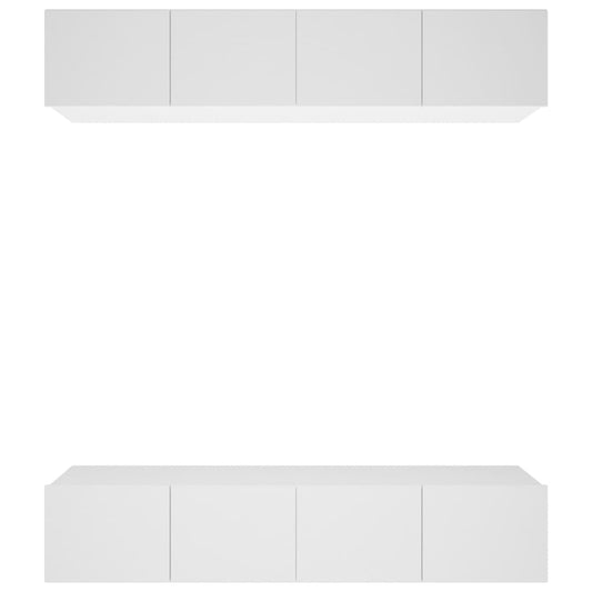 vidaXL Έπιπλα Τηλεόρασης 4 τεμ. Λευκό 80x30x30 εκ. Επεξ. Ξύλο