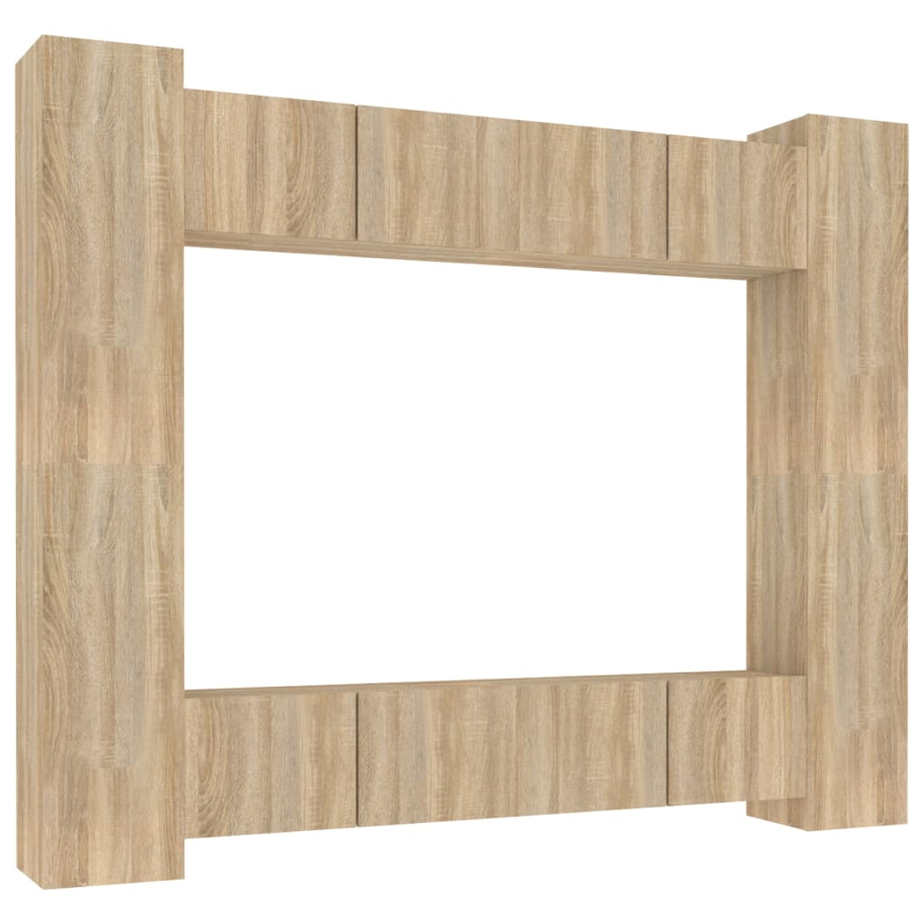 vidaXL Σετ Επίπλων Τηλεόρασης 8 Τεμαχίων Sonoma Δρυς Επεξ. Ξύλο