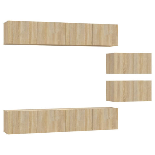 vidaXL Σετ Επίπλων Τηλεόρασης 6 Τεμαχίων Sonoma Δρυς Επεξ. Ξύλο