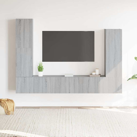 vidaXL Σετ Επίπλων Τηλεόρασης 4 Τεμ. Γκρι Sonoma Επεξεργασμένο Ξύλο