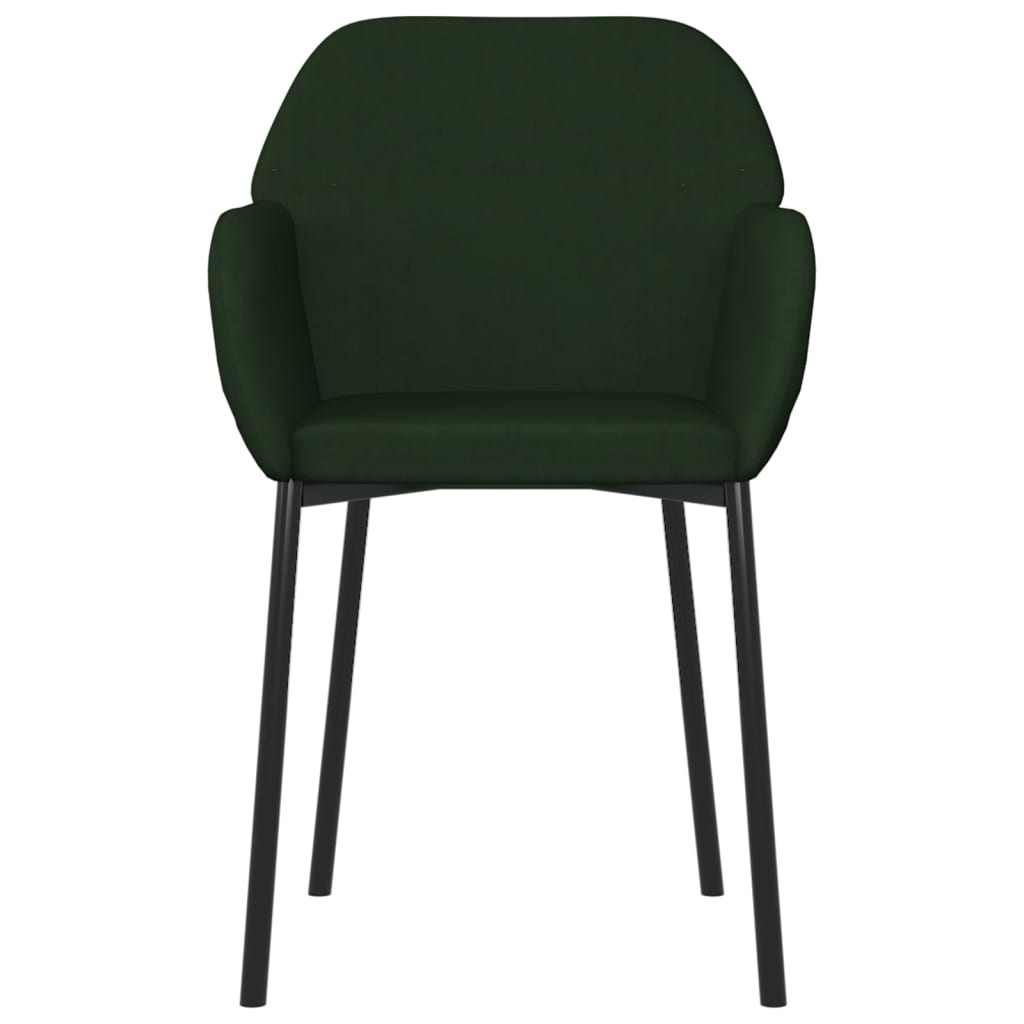 vidaXL Καρέκλες Τραπεζαρίας 2 τεμ. Σκούρο Πράσινο Βελούδινες