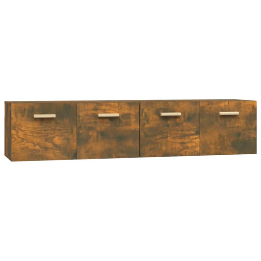 vidaXL Ντουλάπια Τοίχου 2 τεμ. Καπνιστή δρυς 80x35x36,5 εκ. Επεξ. Ξύλο