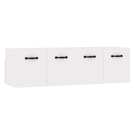 vidaXL Ντουλάπια Τοίχου 2 τεμ. Γυαλ. Λευκό 80x36,5x35 εκ. Επεξ. Ξύλο
