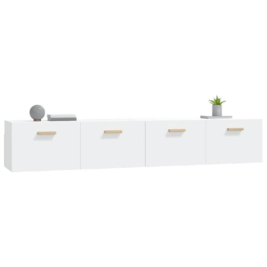 vidaXL Ντουλάπια Τοίχου 2 Τεμ. Λευκά 100x36,5x35εκ. Επεξεργασμένο Ξύλο