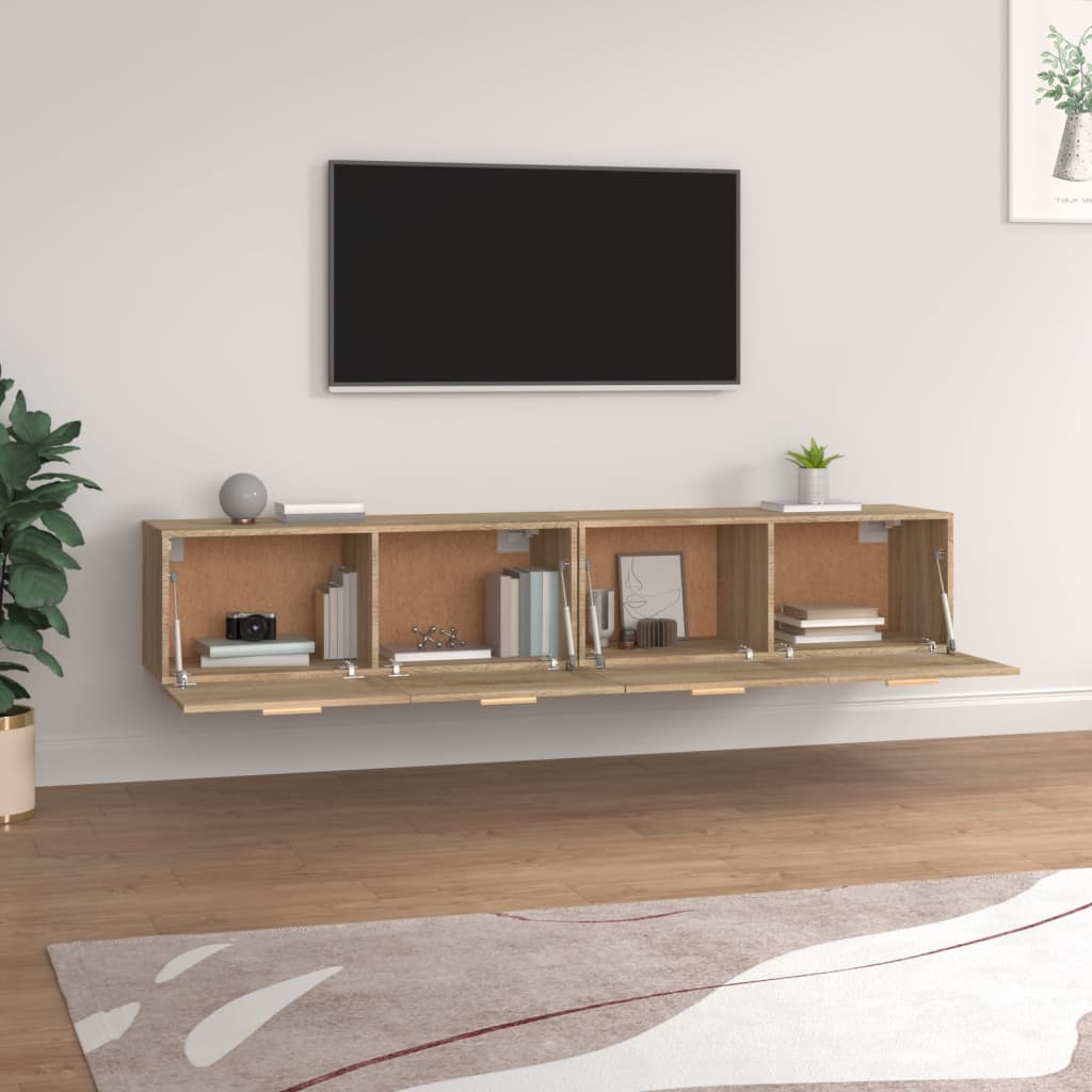 vidaXL Ντουλάπια Τοίχου 2 τεμ. Sonoma Δρυς 100x36,5x35 εκ. Επεξ. Ξύλο