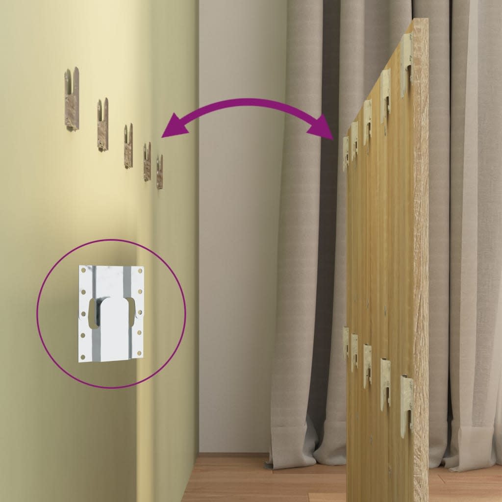 vidaXL Κεφαλάρι Κρεβατιού με Κομοδίνα Sonoma Δρυς Επεξεργασμένο Ξύλο