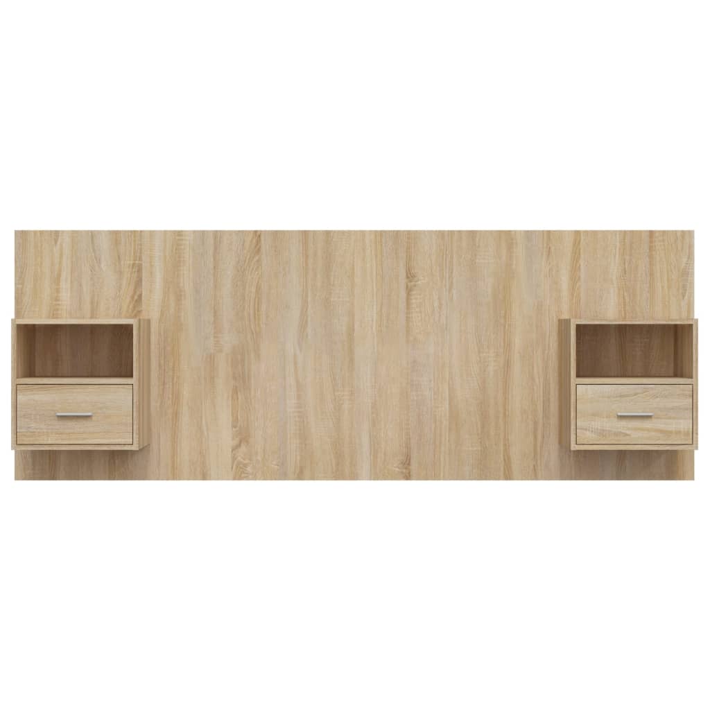 vidaXL Κεφαλάρι Κρεβατιού με Κομοδίνα Sonoma Δρυς Επεξεργασμένο Ξύλο