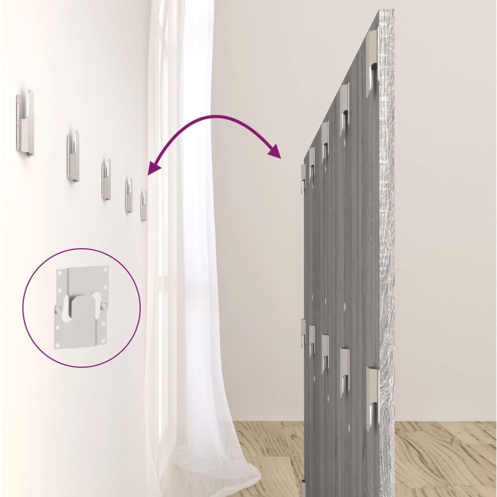 vidaXL Κεφαλάρι Κρεβατιού με Κομοδίνα Γκρι Sonoma Επεξεργασμένο Ξύλο