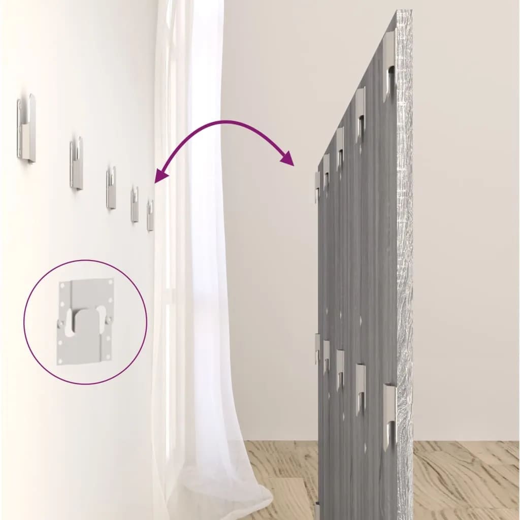 vidaXL Κεφαλάρι Κρεβατιού με Κομοδίνα Γκρι Sonoma Επεξεργασμένο Ξύλο