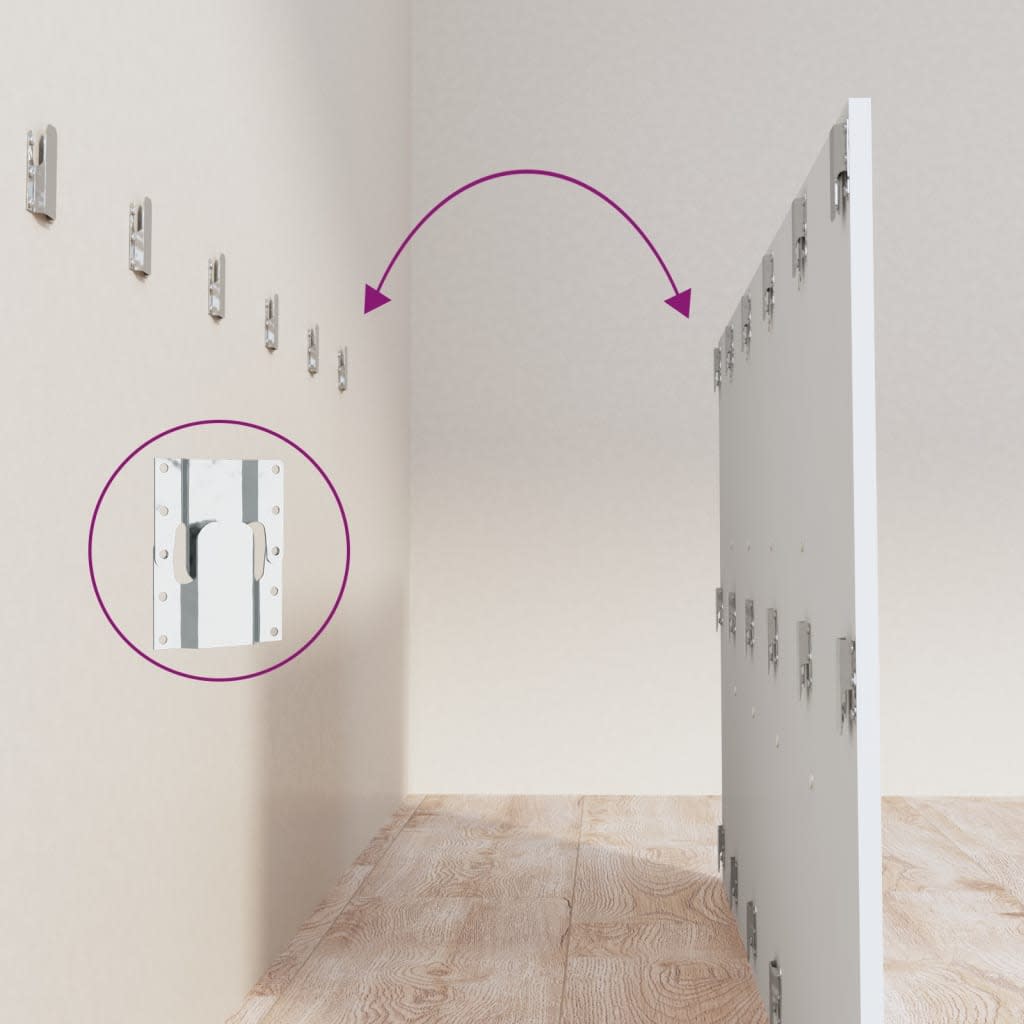 vidaXL Κεφαλάρι Κρεβατιού με Κομοδίνα Λευκό από Επεξεργασμένο Ξύλο