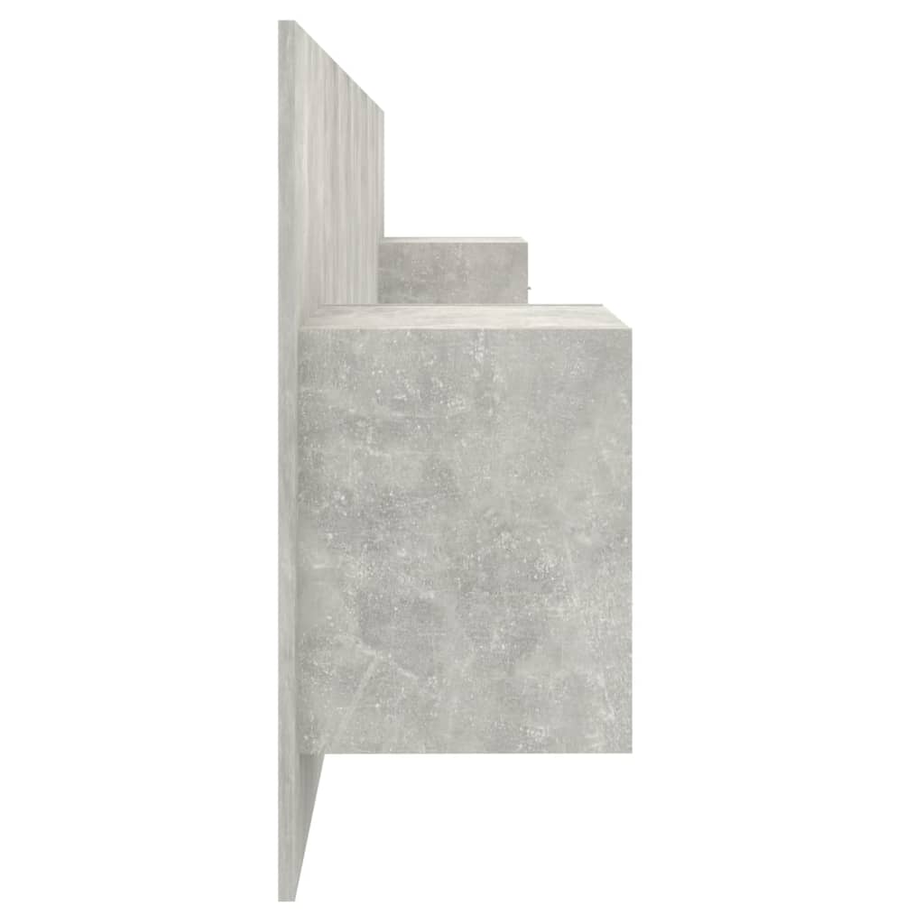 vidaXL Κεφαλάρι Κρεβατιού με Κομοδίνα Γκρι Σκυροδέματος Επεξεργ. Ξύλο