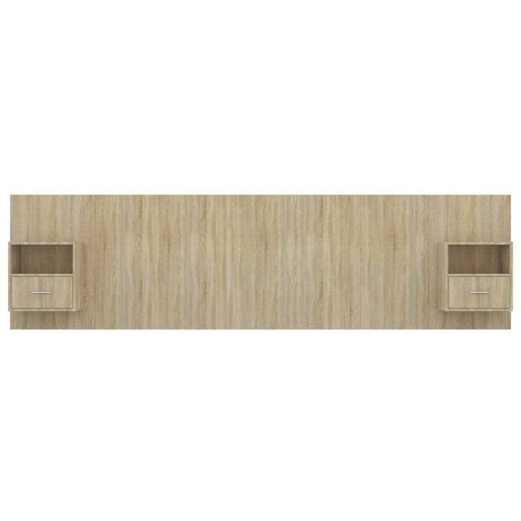 vidaXL Κεφαλάρι Κρεβατιού με Κομοδίνα Sonoma Δρυς Επεξεργασμένο Ξύλο