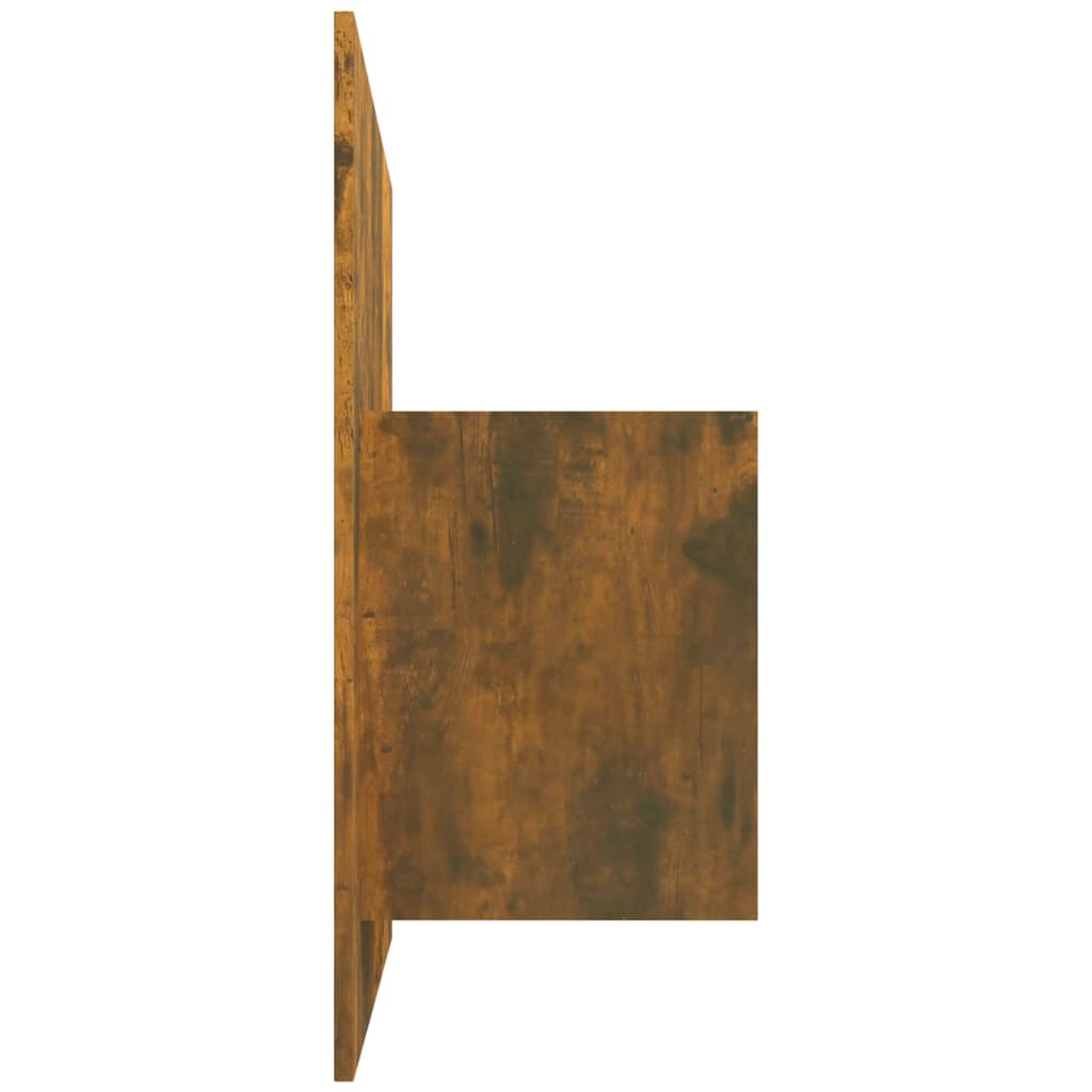 vidaXL Κεφαλάρι Κρεβατιού με Κομοδίνα Καπνιστή Δρυς Επεξεργασμένο Ξύλο