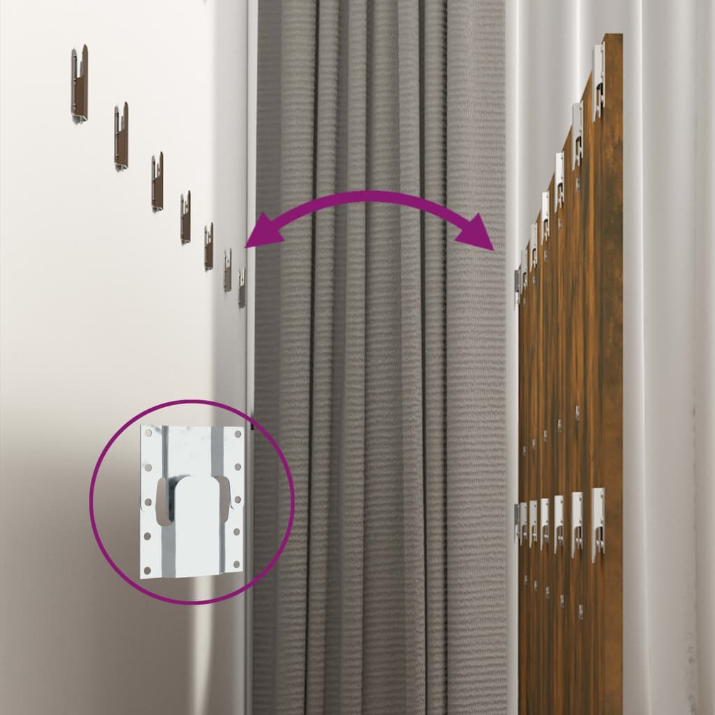 vidaXL Κεφαλάρι Κρεβατιού με Κομοδίνα Καπνιστή Δρυς Επεξεργασμένο Ξύλο